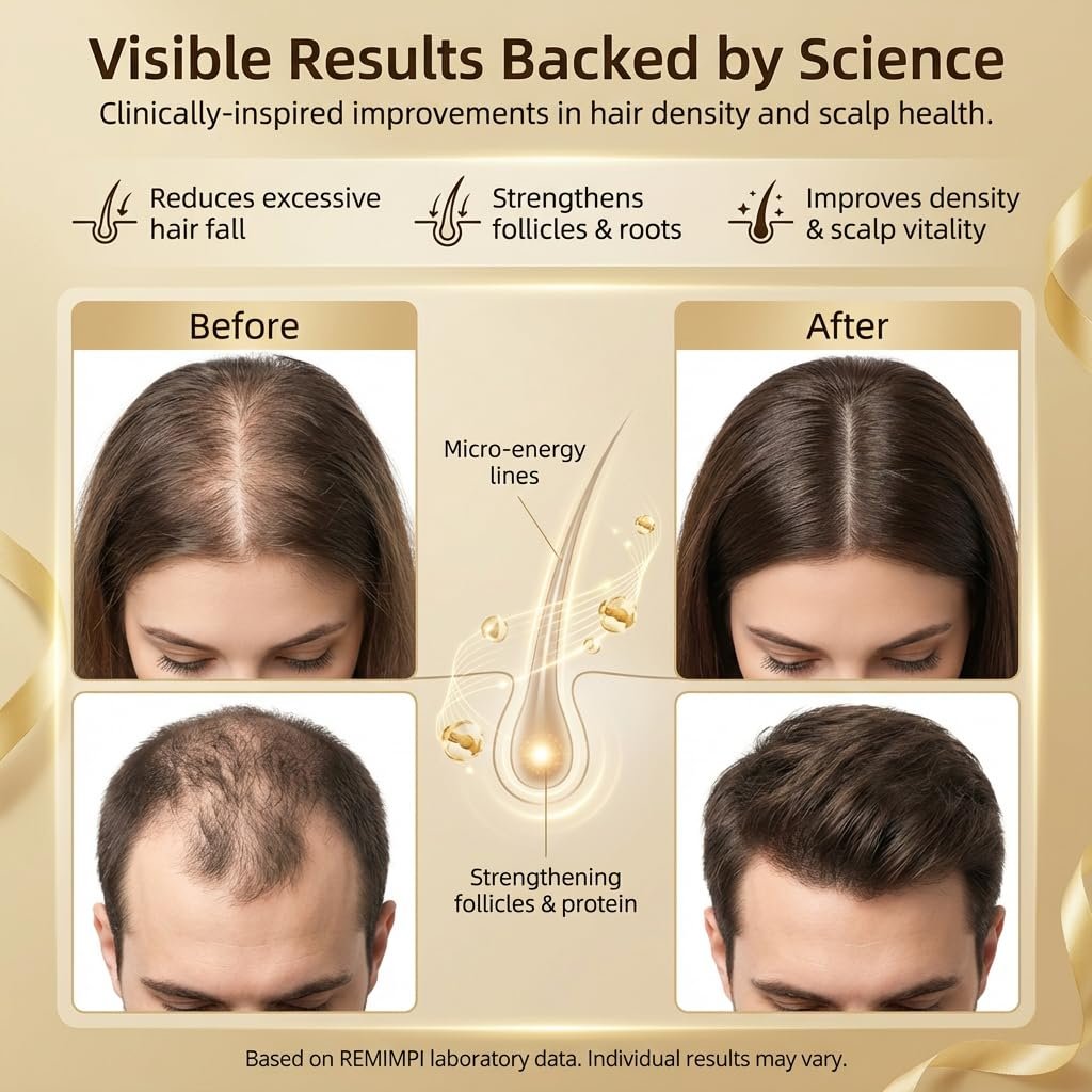 REMIMPI Authentic Anti Hair Loss Shampoo with Ginger & Ginseng - Dandruff & Oil Control, Hair Growth Shampoo, 10.14 Fl Oz (Pack of 2) Avelisse
