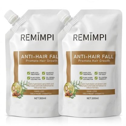 REMIMPI Authentic Anti Hair Loss Shampoo with Ginger & Ginseng - Dandruff & Oil Control, Hair Growth Shampoo, 10.14 Fl Oz (Pack of 2) Avelisse