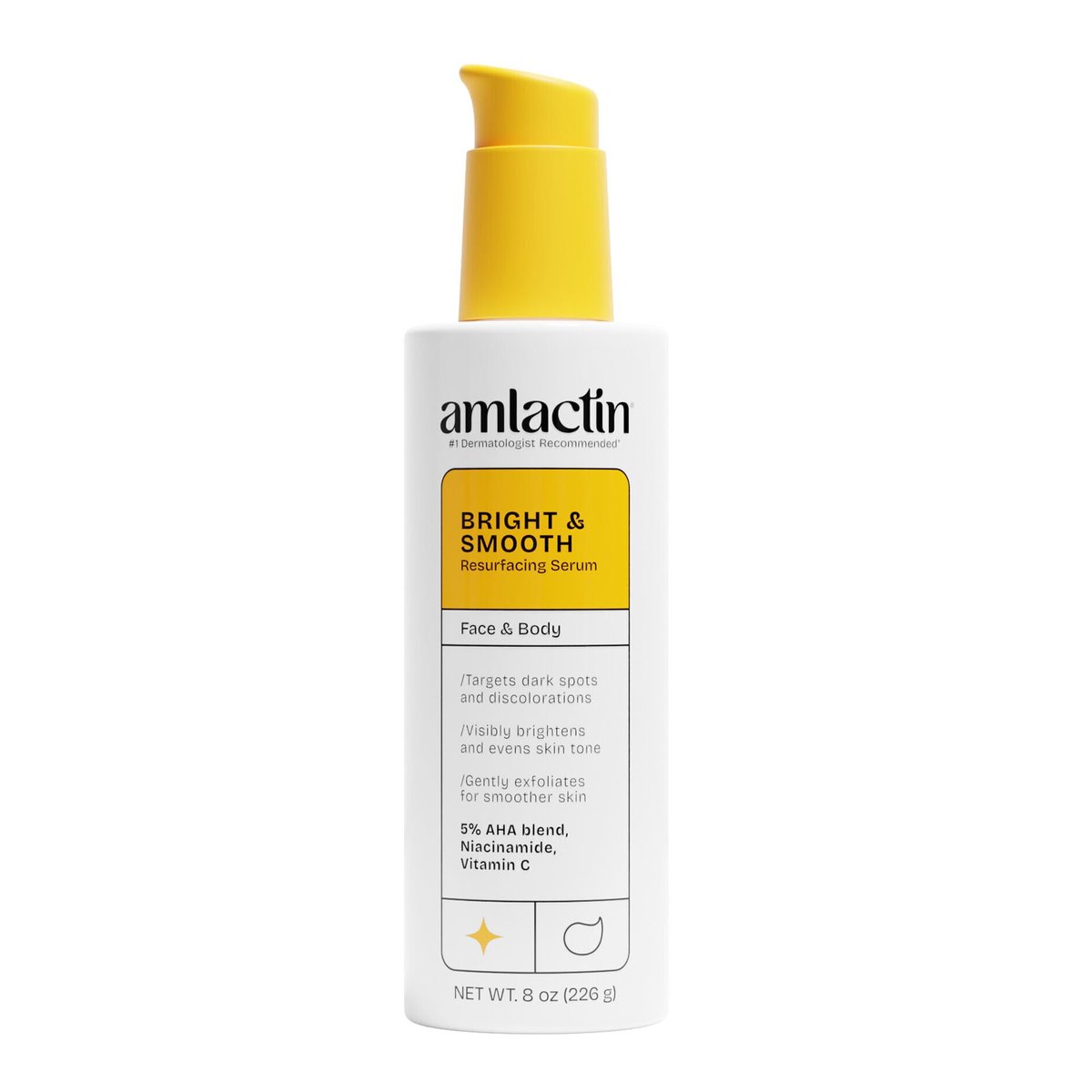 AmLactin Bright and Smooth Resurfacing Serum – 8 oz, Lactic Acid Serum for Radiant, Even Skin - görsel 2