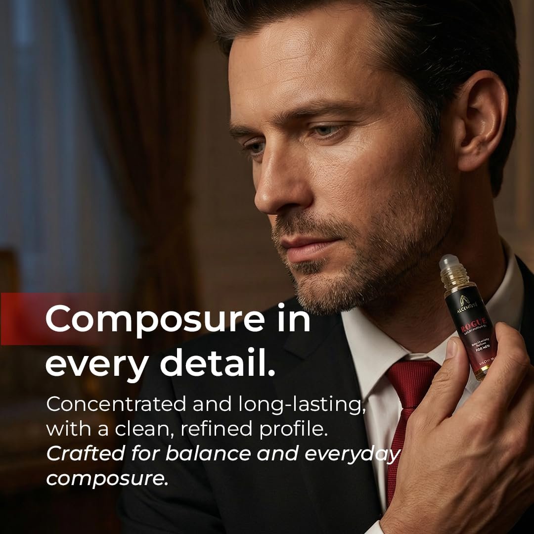 ALCEMÍSTÉ Premium Pheromone Cologne For Men - Body Chemistry Perfume With Pheromones - Concentrated, Oil Based, Travel Size - Long-Lasting Amber, Wood & Musk Scent - 0.34 oz Avelisse