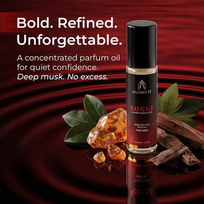 ALCEMÍSTÉ Premium Pheromone Cologne For Men - Body Chemistry Perfume With Pheromones - Concentrated, Oil Based, Travel Size - Long-Lasting Amber, Wood & Musk Scent - 0.34 oz Avelisse