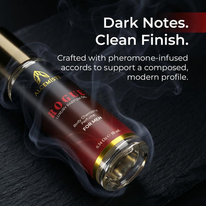 ALCEMÍSTÉ Premium Pheromone Cologne For Men - Body Chemistry Perfume With Pheromones - Concentrated, Oil Based, Travel Size - Long-Lasting Amber, Wood & Musk Scent - 0.34 oz Avelisse