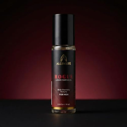 ALCEMÍSTÉ Premium Pheromone Cologne For Men - Body Chemistry Perfume With Pheromones - Concentrated, Oil Based, Travel Size - Long-Lasting Amber, Wood & Musk Scent - 0.34 oz Avelisse