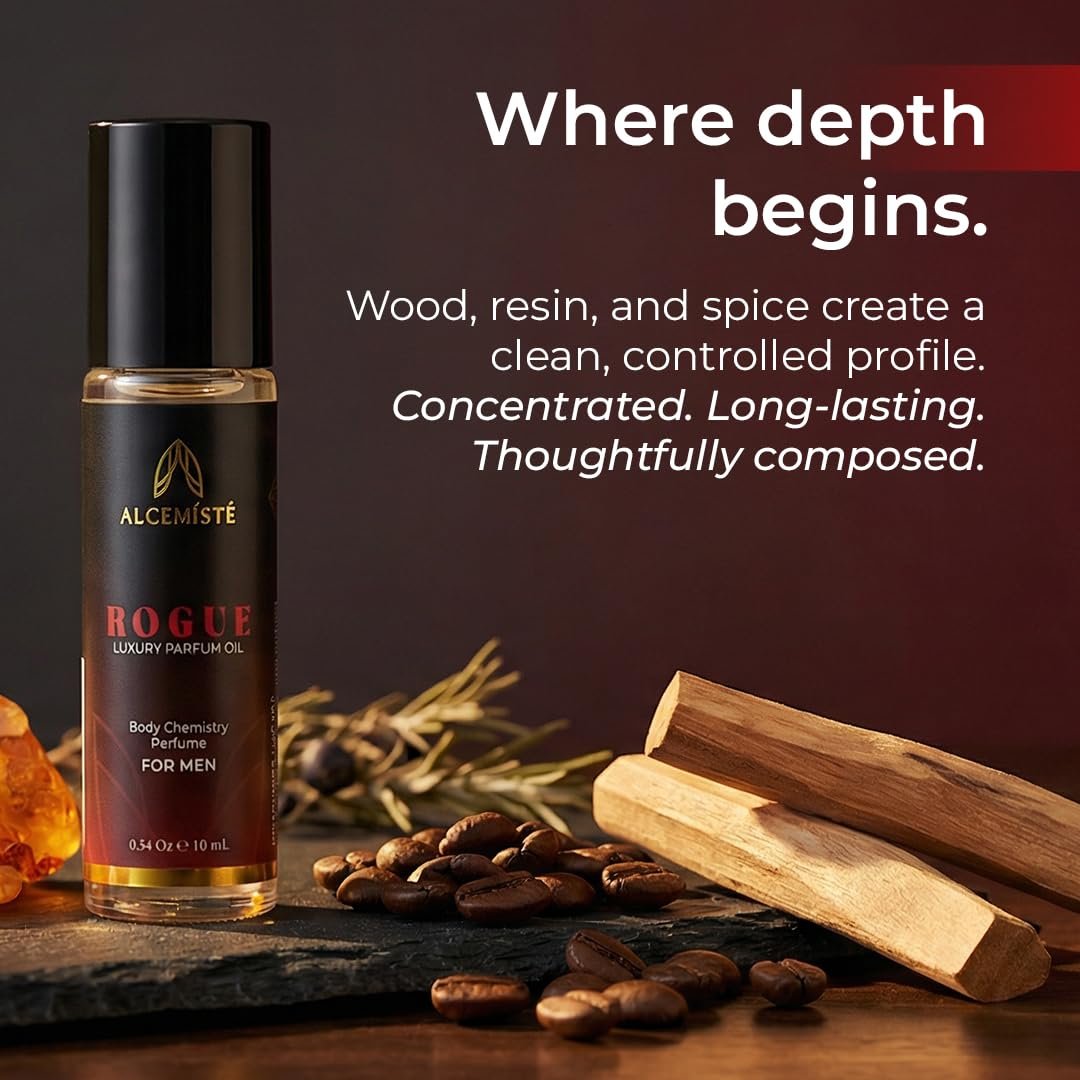 ALCEMÍSTÉ Premium Pheromone Cologne For Men - Body Chemistry Perfume With Pheromones - Concentrated, Oil Based, Travel Size - Long-Lasting Amber, Wood & Musk Scent - 0.34 oz Avelisse