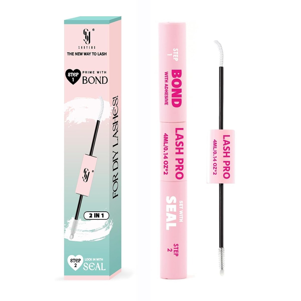 SY-SHUYING Lash Bond and Seal Mascara - Long Lasting Waterproof Non Irritating Eyelash Extensions - görsel 1