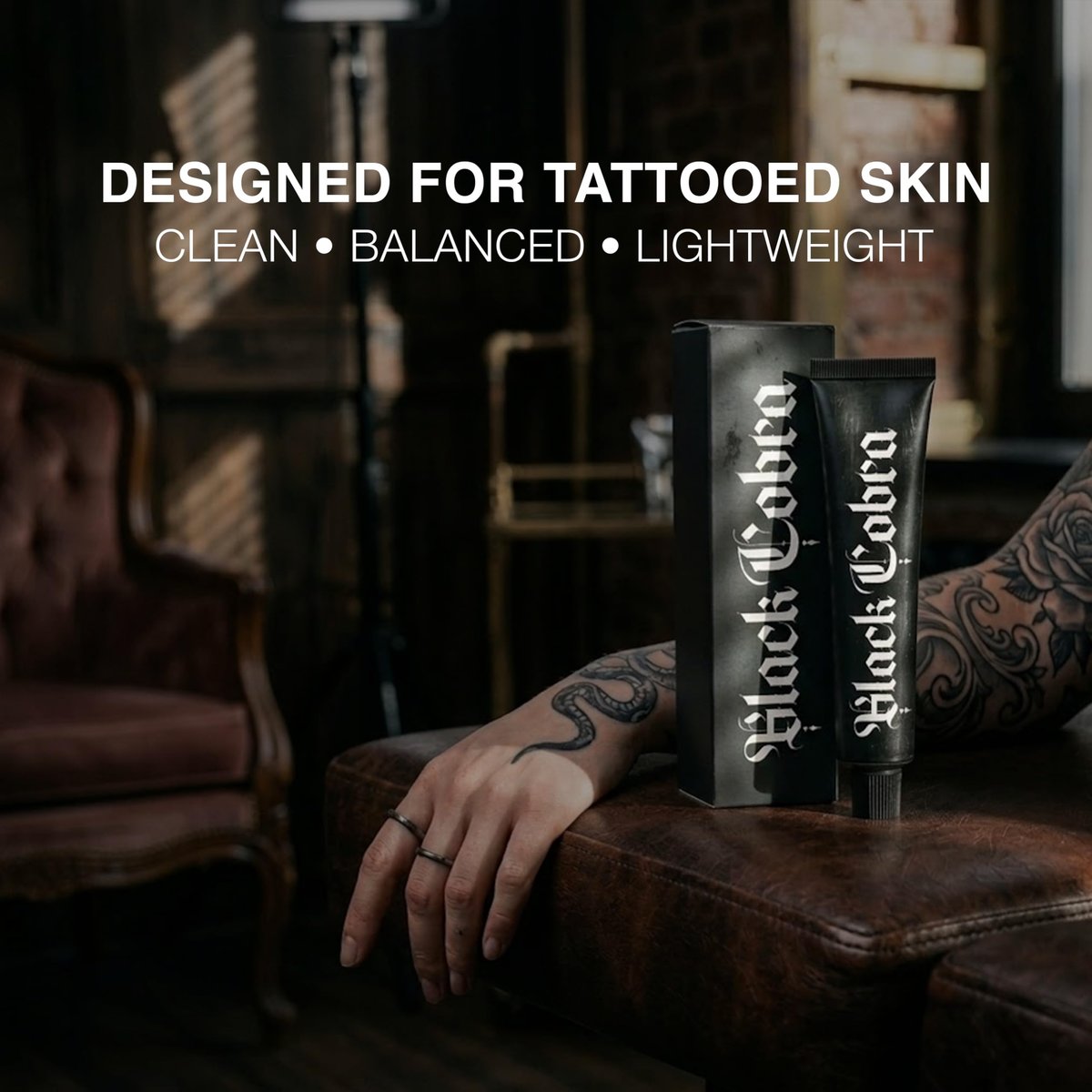 Black Cobra Tattoo Cream – Premium Lightweight Fast Absorbing Formula for Tattooed Skin – 20g Tube Avelisse