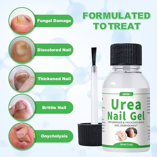 ZERBI 47% Urea Nail Gel – Medical-Grade Softening for Thick Toenails & Cracked Heel Calluses, Quick-Drying Formula Restores Nail Strength & Clarity, 1 Fl Oz Avelisse