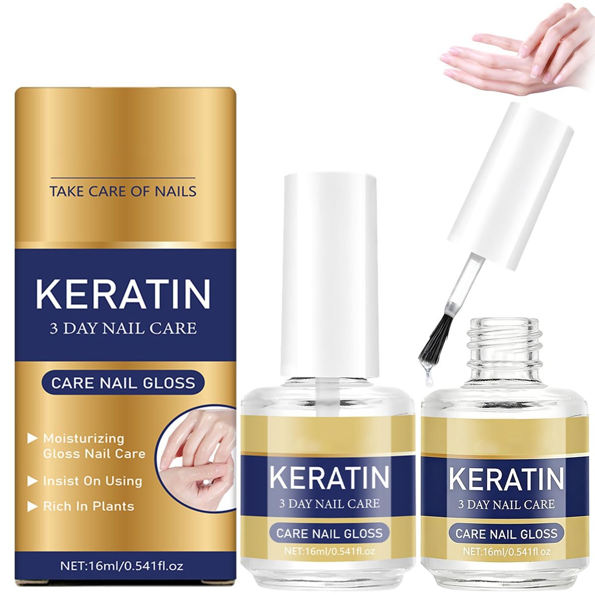 2Pcs Keratin & Aloe Vera Cuticle Oil - Moisturizing Nail Treatment for Strong, Glossy Nails (16ml/0.56oz each) Avelisse