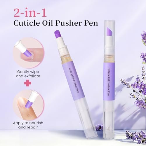 CORACIK 2-in-1 Ceramic Cuticle Pusher & Oil Pen 2ml - Lavender Fragrance Nail Care Tool for Damaged Nails, Cuticle & Hangnail Remover, Moisturizing Brightening Nail Repair (Purple) - görsel 10