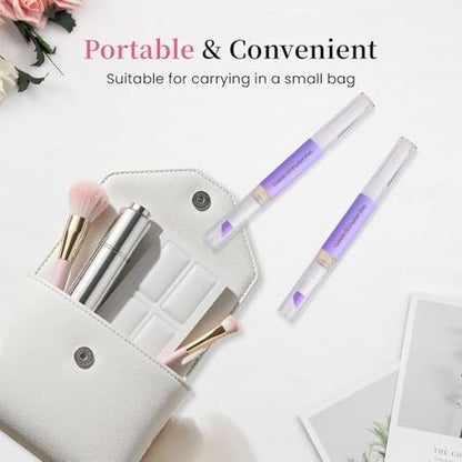 CORACIK 2-in-1 Ceramic Cuticle Pusher & Oil Pen 2ml - Lavender Fragrance Nail Care Tool for Damaged Nails, Cuticle & Hangnail Remover, Moisturizing Brightening Nail Repair (Purple)