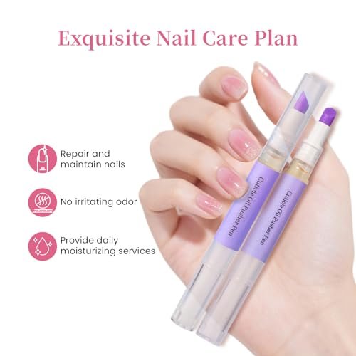 CORACIK 2-in-1 Ceramic Cuticle Pusher & Oil Pen 2ml - Lavender Fragrance Nail Care Tool for Damaged Nails, Cuticle & Hangnail Remover, Moisturizing Brightening Nail Repair (Purple) - görsel 4