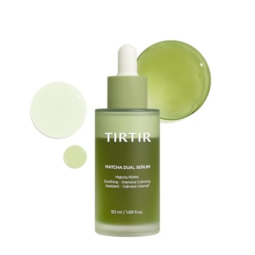 TIRTIR Matcha Dual PDRN Serum – Irritated Red Skin Relief & Glass Skin Glow with Vegan Matcha PDRN, 5% Niacinamide, Hydrating Non-Sticky Korean Face Serum for Sensitive & Acne-Prone Skin Avelisse
