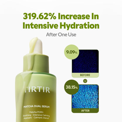 TIRTIR Matcha Dual PDRN Serum – Irritated Red Skin Relief & Glass Skin Glow with Vegan Matcha PDRN, 5% Niacinamide, Hydrating Non-Sticky Korean Face Serum for Sensitive & Acne-Prone Skin Avelisse