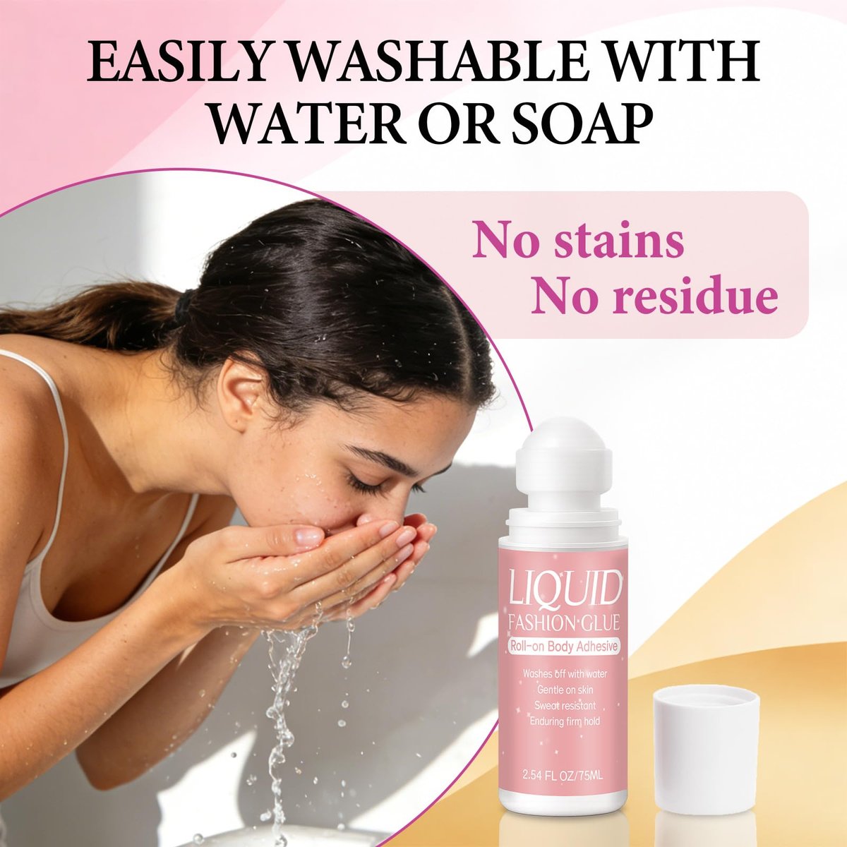 Body Glue for Clothes & Skin Roll On 2.54 Oz – Sweat Resistant & Long Lasting Body Adhesive for Dancers, Stagewear, Wigs, Socks, Bras, Leotards & Costumes – Skin-Friendly Clear Glue by Lubynia - görsel 9