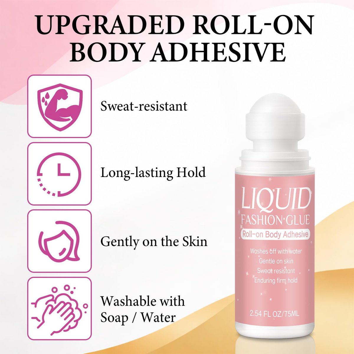 Body Glue for Clothes & Skin Roll On 2.54 Oz – Sweat Resistant & Long Lasting Body Adhesive for Dancers, Stagewear, Wigs, Socks, Bras, Leotards & Costumes – Skin-Friendly Clear Glue by Lubynia - görsel 11