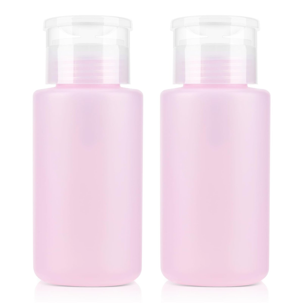 NXJ INFILILA Acetone Pump Dispenser 2 Pack, 180ml/6.4oz Push Down Dispenser Bottle for Acetone, Alcohol, Nail Polish Remover, Makeup Remover, Toner – Leak-Proof & BPA-Free - görsel 1
