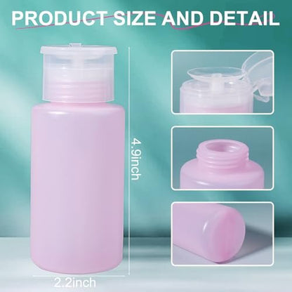 NXJ INFILILA Acetone Pump Dispenser 2 Pack, 180ml/6.4oz Push Down Dispenser Bottle for Acetone, Alcohol, Nail Polish Remover, Makeup Remover, Toner – Leak-Proof & BPA-Free