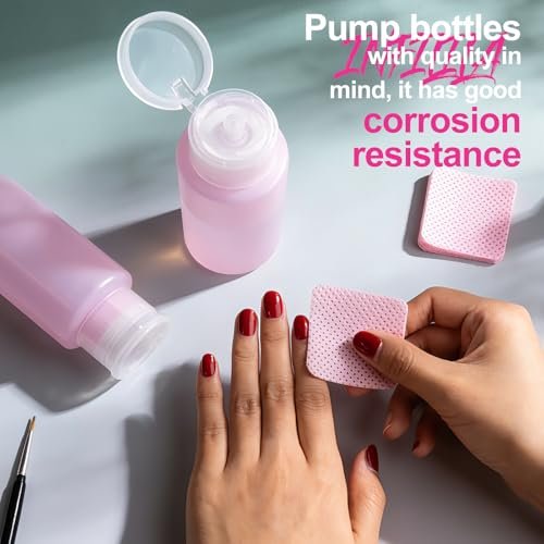 NXJ INFILILA Acetone Pump Dispenser 2 Pack, 180ml/6.4oz Push Down Dispenser Bottle for Acetone, Alcohol, Nail Polish Remover, Makeup Remover, Toner – Leak-Proof & BPA-Free - görsel 16
