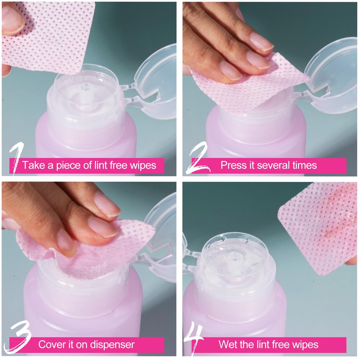 NXJ INFILILA Acetone Pump Dispenser 2 Pack, 180ml/6.4oz Push Down Dispenser Bottle for Acetone, Alcohol, Nail Polish Remover, Makeup Remover, Toner – Leak-Proof & BPA-Free - görsel 13