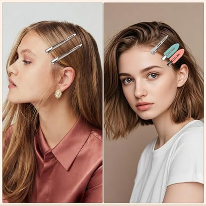 NOOEPC 44Pcs Metal Alligator Hair Clips - Duck Billed Hair Pins for Styling, Dyeing, and Makeup, Creaseless Salon Hair Clips, Multicolor Mixed Sizes