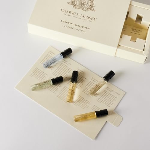 Caswell-Massey Fragrance Discovery Collection for Men – 5-Piece Sample Set – Number Six, Jockey Club, Newport, Distiller’s Lounge & Seaboard Matcha Avelisse