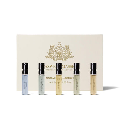 Caswell-Massey Fragrance Discovery Collection for Men – 5-Piece Sample Set – Number Six, Jockey Club, Newport, Distiller’s Lounge & Seaboard Matcha Avelisse