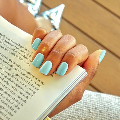 imPRESS No Glue Mani Press On Nails - Get Closer, Short Green Squoval - 30 Nails with Prep Pad & Tools