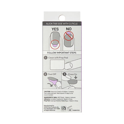 imPRESS Kiss Impress No Glue Mani Press On Nails - 'Chills' Design, White, Medium Almond Shape (30 Nails + Prep Pad + Tools) Avelisse