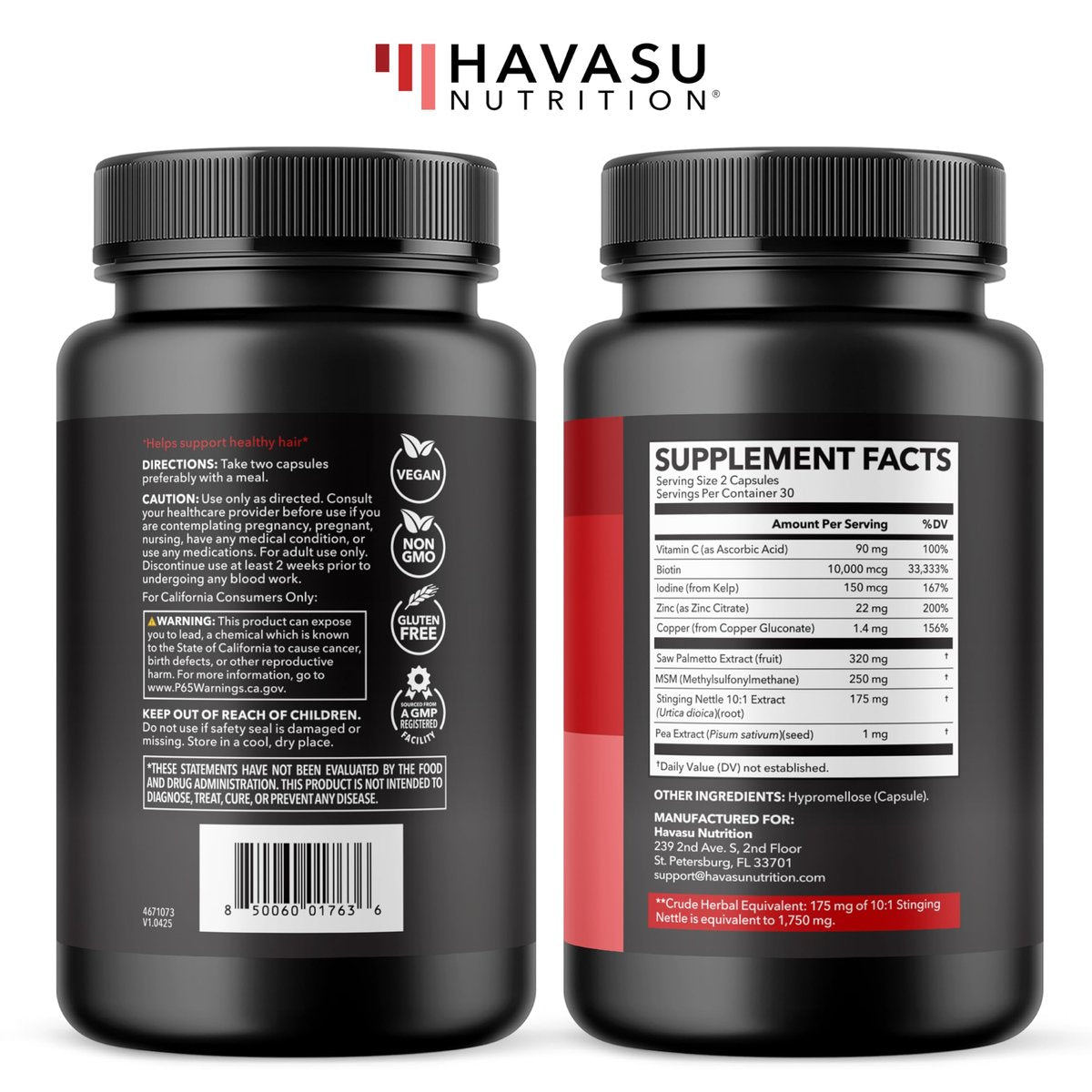 DHT Blocker for Men with Biotin 10000mcg - Saw Palmetto & MSM for Healthy Hair Growth - Vegan, Non-GMO, Gluten Free - 30 Servings - görsel 16