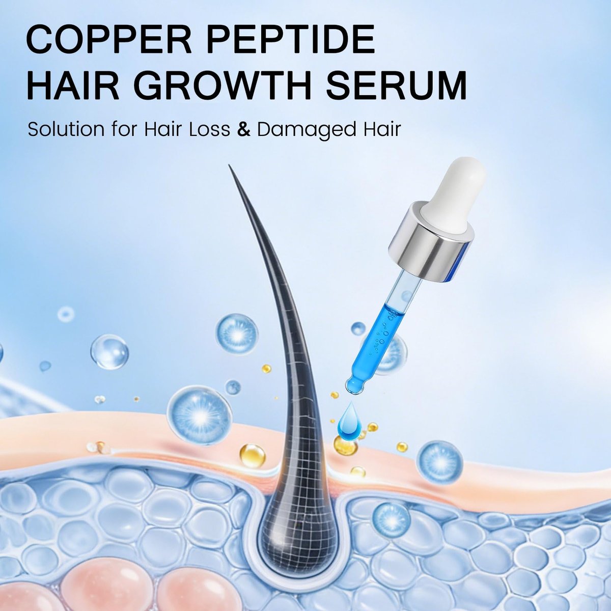 LXMTOU Copper Peptide Hair Growth Serum for Men & Women – Strengthen Hair & Nourish Scalp with Licorice Root & Ginseng Extracts, 1 Fl Oz - görsel 3