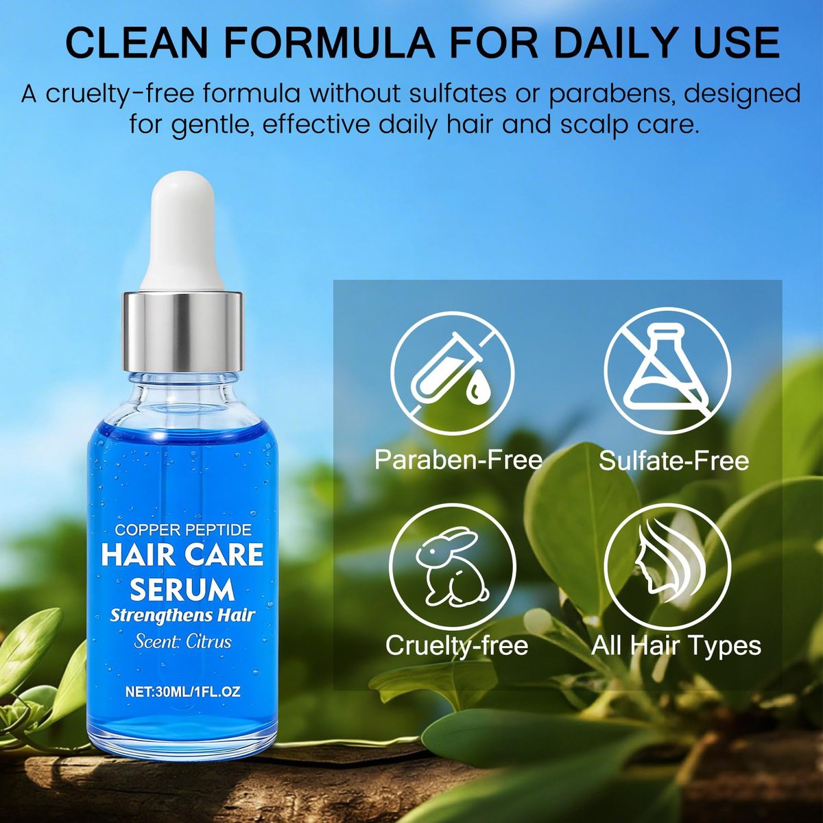 LXMTOU Copper Peptide Hair Growth Serum for Men & Women – Strengthen Hair & Nourish Scalp with Licorice Root & Ginseng Extracts, 1 Fl Oz - görsel 11