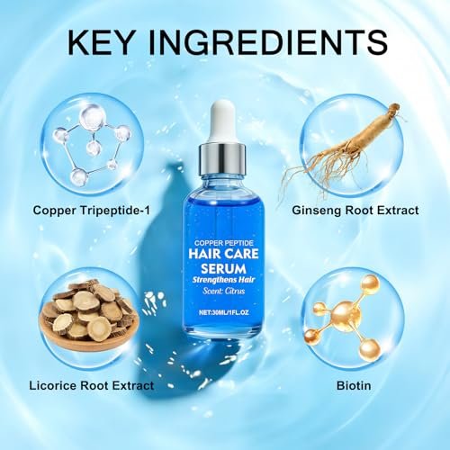 LXMTOU Copper Peptide Hair Growth Serum for Men & Women – Strengthen Hair & Nourish Scalp with Licorice Root & Ginseng Extracts, 1 Fl Oz - görsel 8