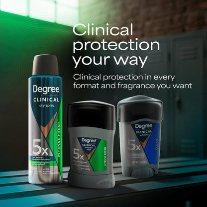 Degree Clinical Strength Antiperspirant Deodorant Intense Fresh Dry Spray 96-Hour Sweat and Odor Protection 3.8 OZ