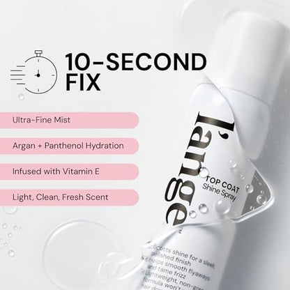 L'ANGE HAIR Top Coat Shine Spray - High-Gloss Finishing Spray, Frizz Control, Ultra-Fine Hydrating Mist, Lightweight 2.6 Fl Oz