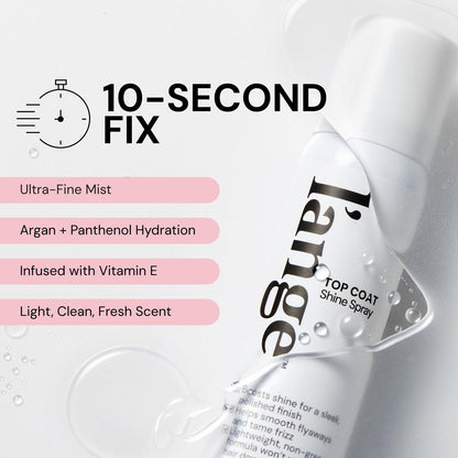 L'ANGE HAIR Top Coat Shine Spray - High-Gloss Finishing Spray, Frizz Control, Ultra-Fine Hydrating Mist, Lightweight 2.6 Fl Oz