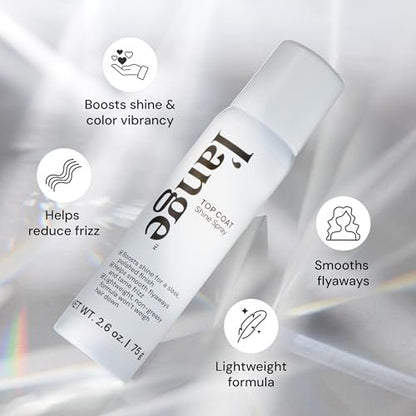 L'ANGE HAIR Top Coat Shine Spray - High-Gloss Finishing Spray, Frizz Control, Ultra-Fine Hydrating Mist, Lightweight 2.6 Fl Oz