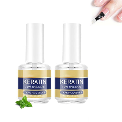 Keratin Amino Acid Nail Care & Cuticle Oil Set – Strengthening & Hydrating Treatment for Dry, Weak, Fragile Nails (2 x 16ml) with Aloe Vera & Lavender