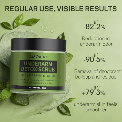 Armpit Detox Scrub with Green Tea - Gentle Underarm Detoxifying Exfoliating Scrub for Odor Control for Women & Men, 7 Fl Oz - görsel 14