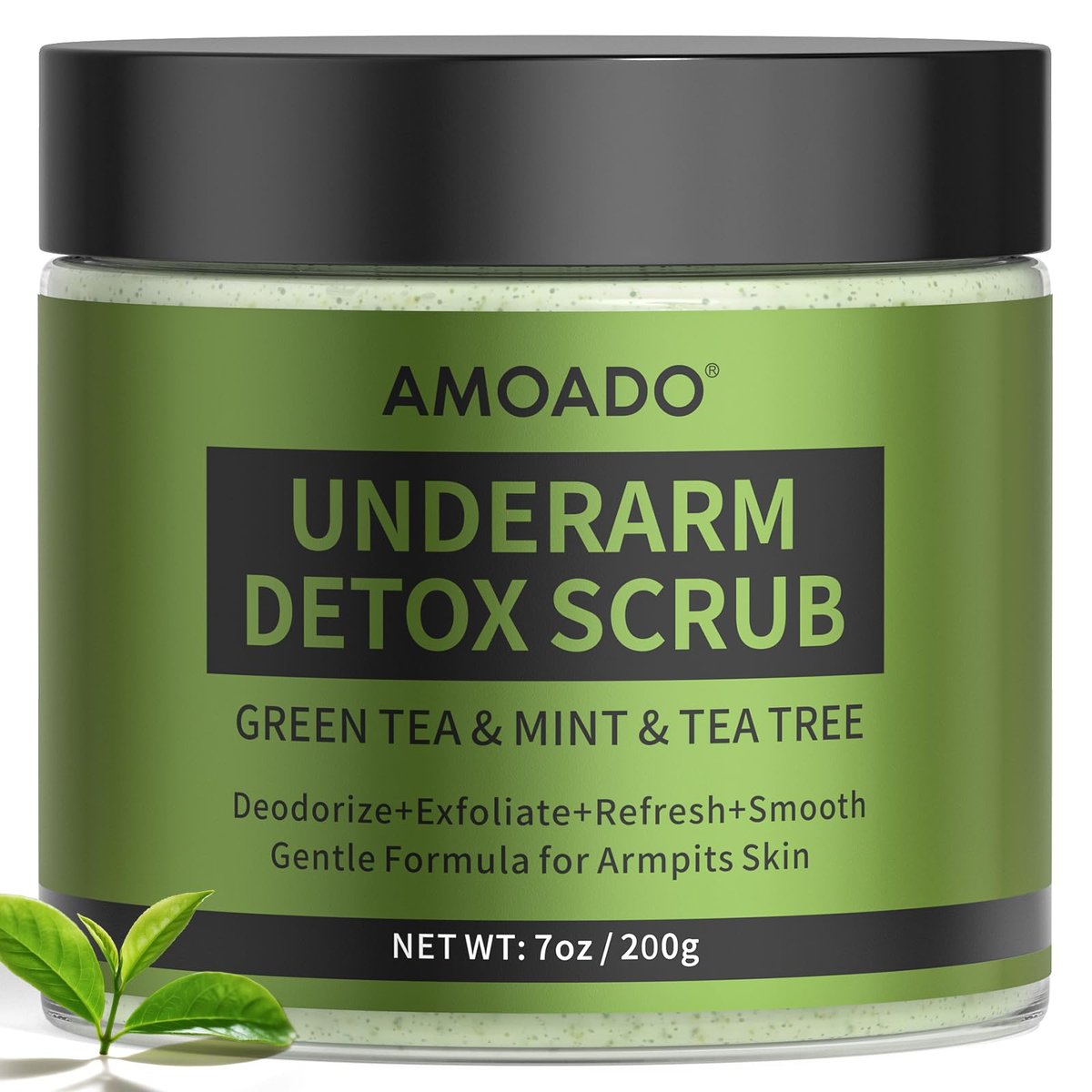 Armpit Detox Scrub with Green Tea - Gentle Underarm Detoxifying Exfoliating Scrub for Odor Control for Women & Men, 7 Fl Oz - görsel 1