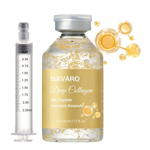 NaVaro Peptide Deep Collagen Lifting Ampoule – 72H Hydration, Palmitoyl Pentapeptide-4 for Face Tightening, Wrinkle Reduction & Glass Skin, 1.7 fl oz Avelisse