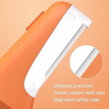 CATLANE Sonic Dermaplane Razor for Women - Face Dermaplaning Tool with Exfoliation & Hair Removal, Cosmic Orange Avelisse
