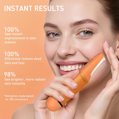 CATLANE Sonic Dermaplane Razor for Women - Face Dermaplaning Tool with Exfoliation & Hair Removal, Cosmic Orange Avelisse