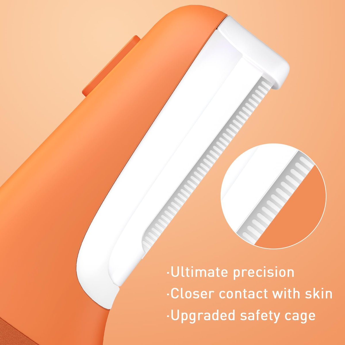 CATLANE Sonic Dermaplane Razor for Women - Face Dermaplaning Tool with Exfoliation & Hair Removal, Cosmic Orange Avelisse