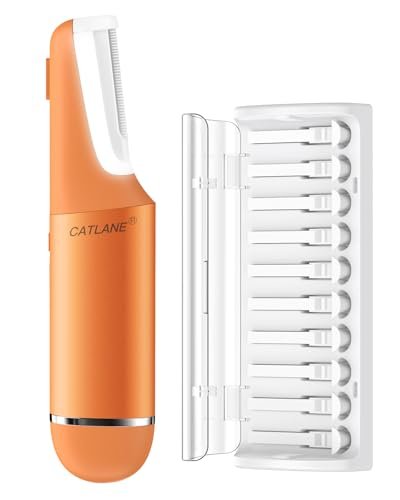 CATLANE Sonic Dermaplane Razor for Women - Face Dermaplaning Tool with Exfoliation & Hair Removal, Cosmic Orange Avelisse