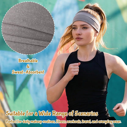 JATEBI 12 Pack Boho Headbands for Women - Fashion Wide Non Slip Yoga Workout Headband, Multicolor
