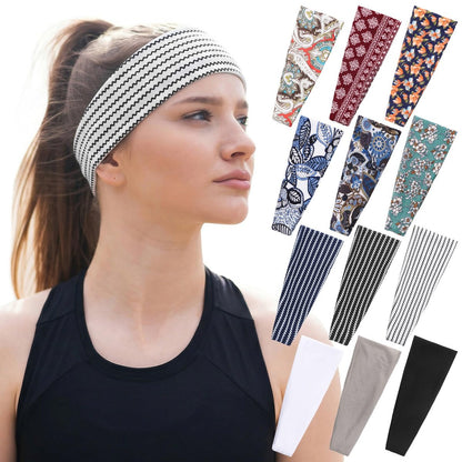 JATEBI 12 Pack Boho Headbands for Women - Fashion Wide Non Slip Yoga Workout Headband, Multicolor