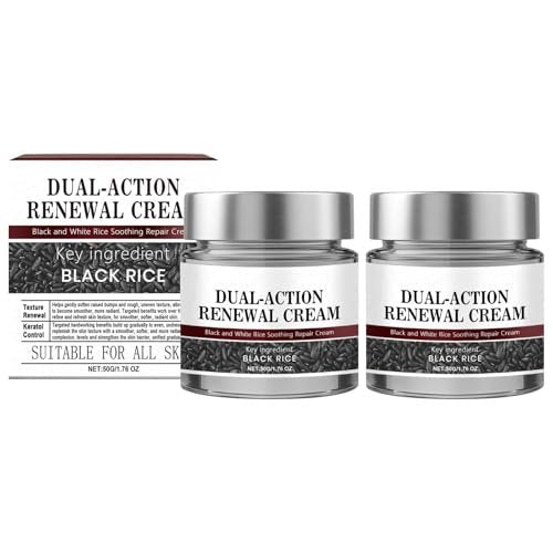 KeraErase Dual Action Renewal Cream - Black and White Rice Soothing Repair Cream for Healthier Skin, Professional Skin Treatment, Natural Body Serum for All Skin Types (2-Pack, 1 oz each) Avelisse