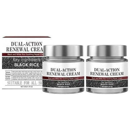 KeraErase Dual Action Renewal Cream - Black and White Rice Soothing Repair Cream for Healthier Skin, Professional Skin Treatment, Natural Body Serum for All Skin Types (2-Pack, 1 oz each) Avelisse