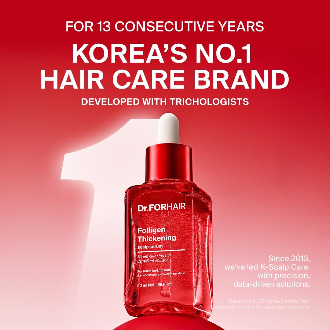 Dr.FORHAIR Folligen Thickening Scalp Serum 1.7 oz | Biotin Density Serum for Thicker, Fuller-Looking Hair | Peptide Scalp Treatment | Korean Haircare Avelisse