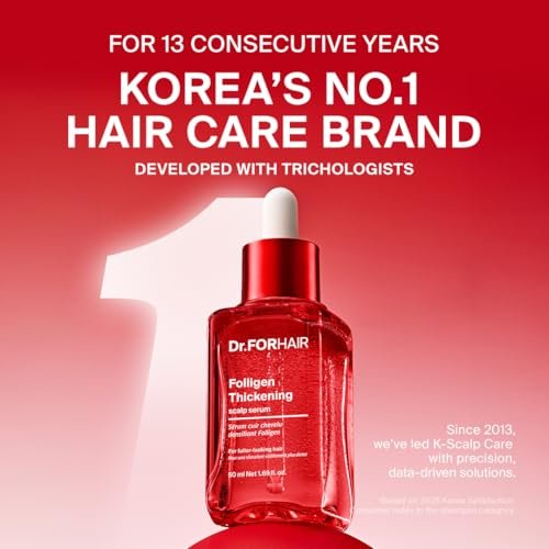 Dr.FORHAIR Folligen Thickening Scalp Serum 1.7 oz | Biotin Density Serum for Thicker, Fuller-Looking Hair | Peptide Scalp Treatment | Korean Haircare Avelisse